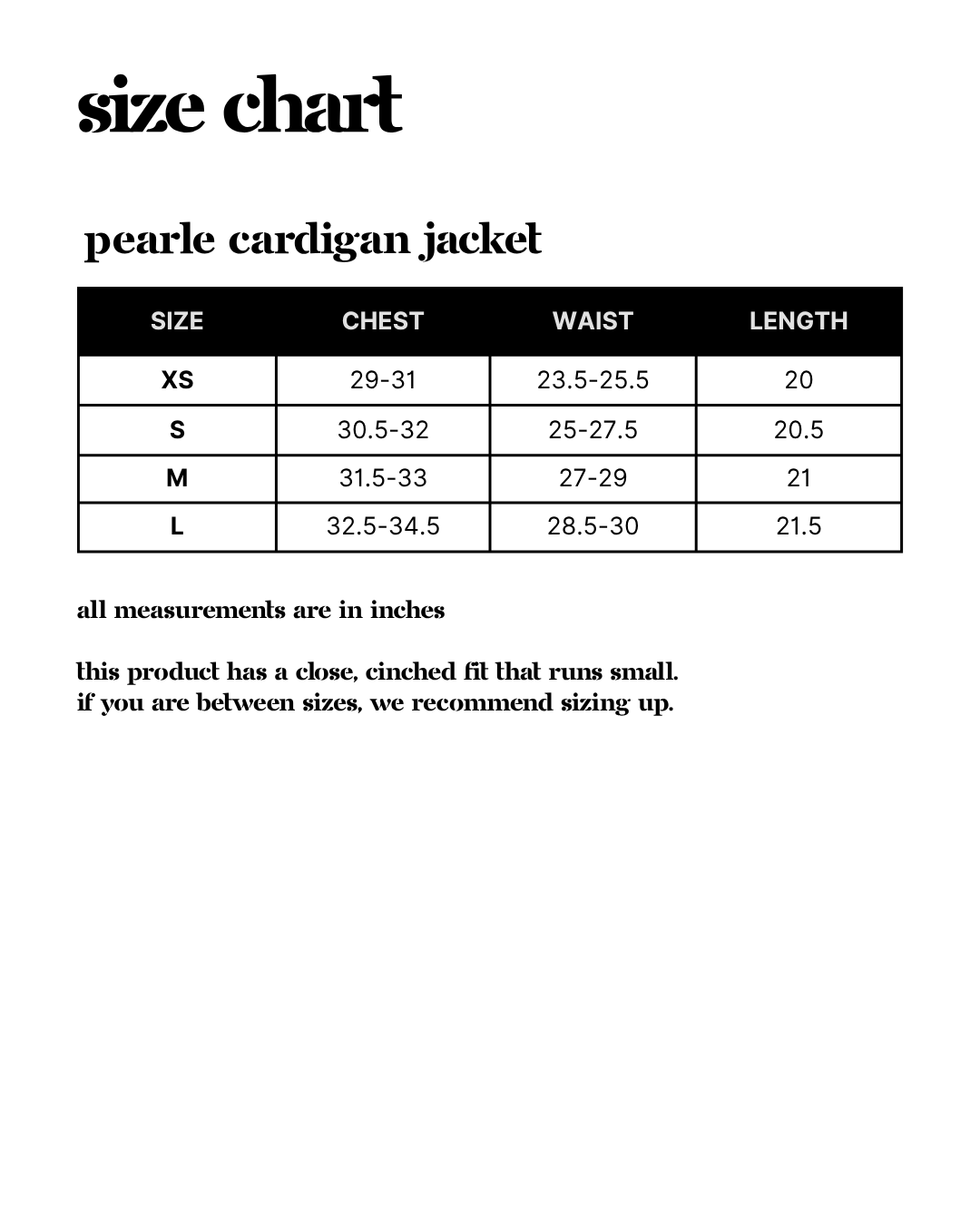 Size Guide